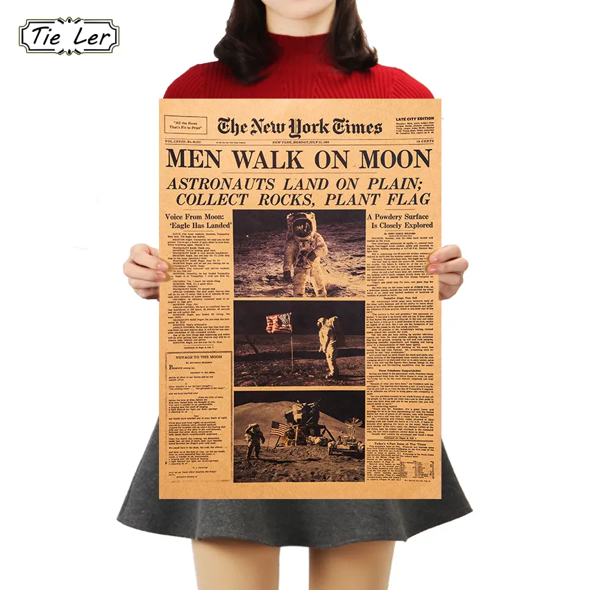 The Apollo 11 Moon Landing New York Times Vintage Poster